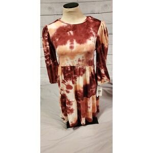 Xtraordinary Women's XS Tie Dye Long Puff Sleeve Dress NWT L512